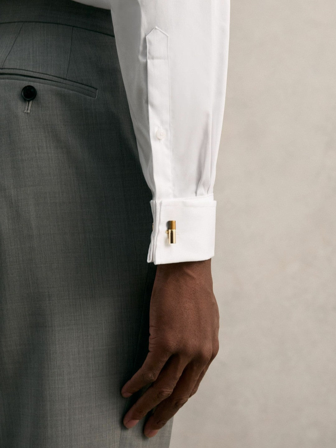 Slim Fit Slim-Fit Cotton Double-Cuff Shirt White | Mens