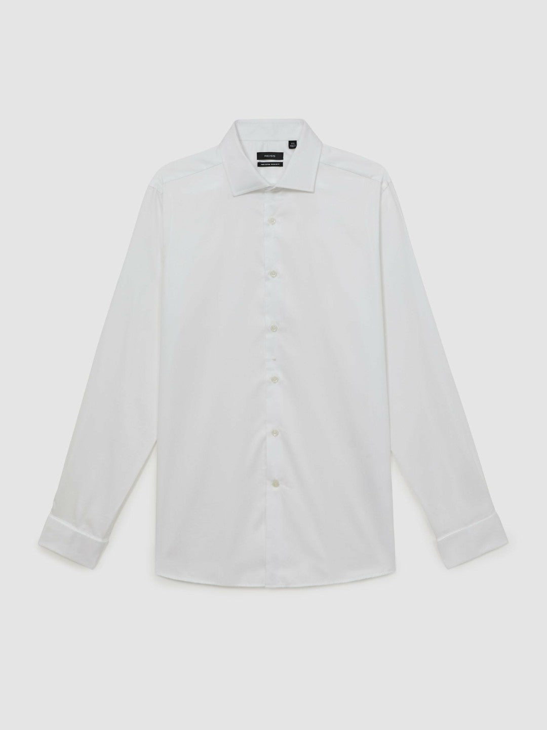 Regular Fit Slim-Fit Cotton-Sateen Shirt White | Mens