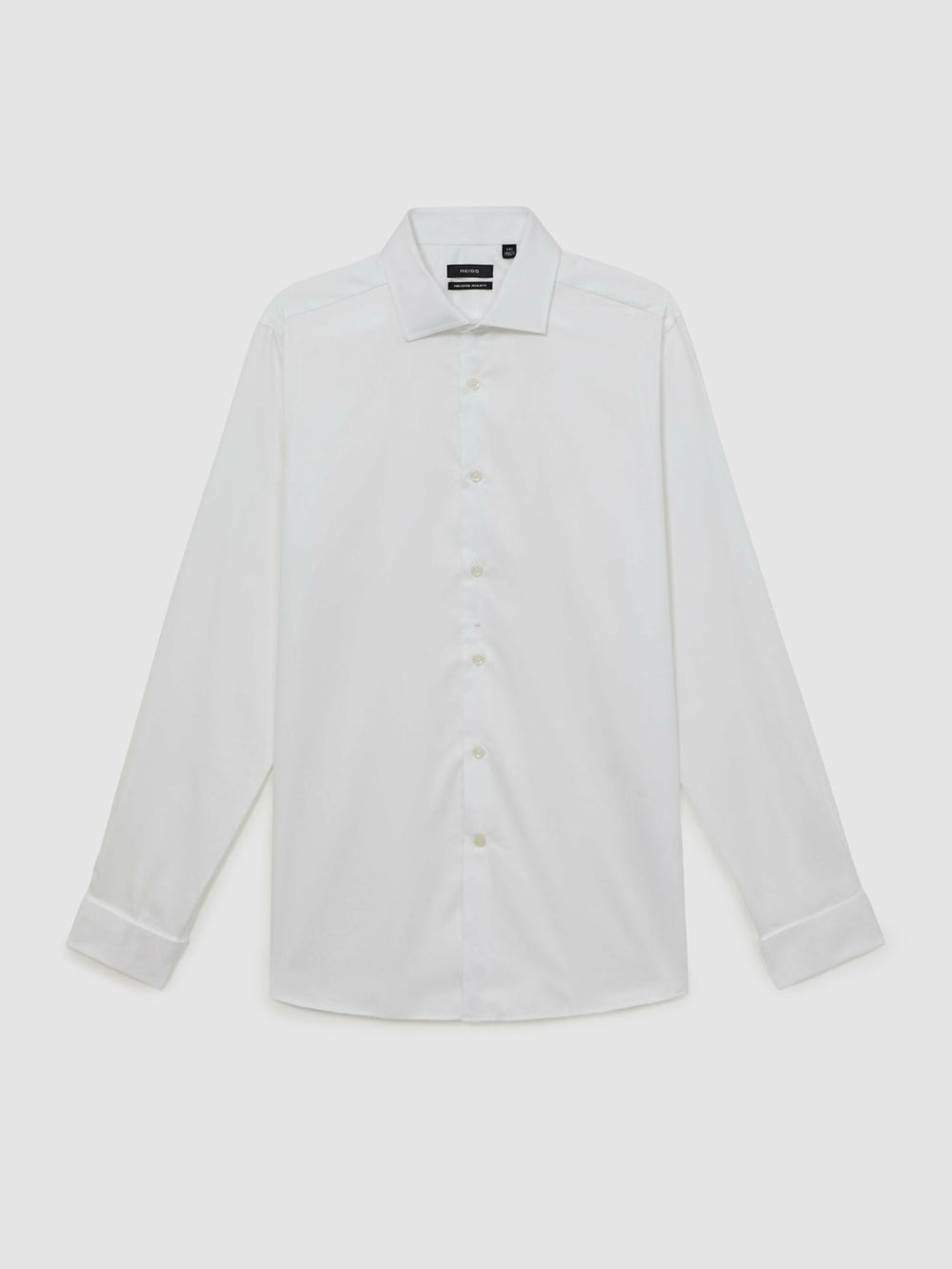 Regular Fit Slim-Fit Cotton-Sateen Shirt White | Mens