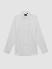 Regular Fit Slim-Fit Cotton-Sateen Shirt White | Mens