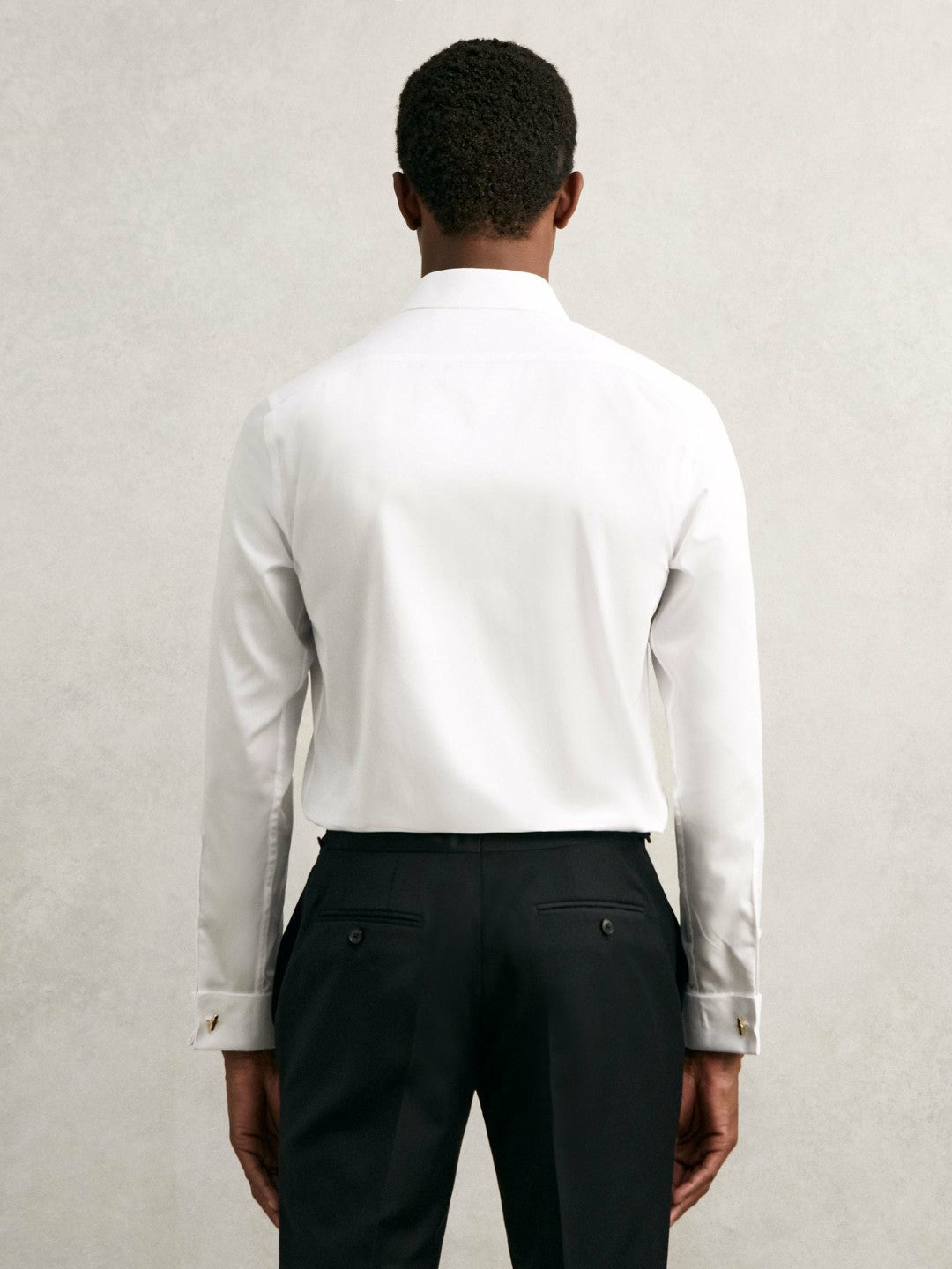 Regular Fit Slim-Fit Cotton-Sateen Shirt White | Mens