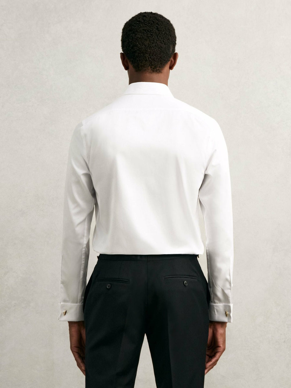 Regular Fit Slim-Fit Cotton-Sateen Shirt White | Mens