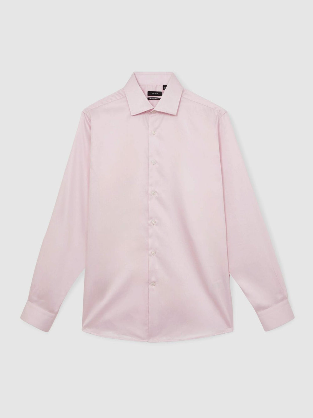 Regular Fit Cotton Sateen Shirt Pink | Mens