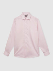 Regular Fit Cotton Sateen Shirt Pink | Mens
