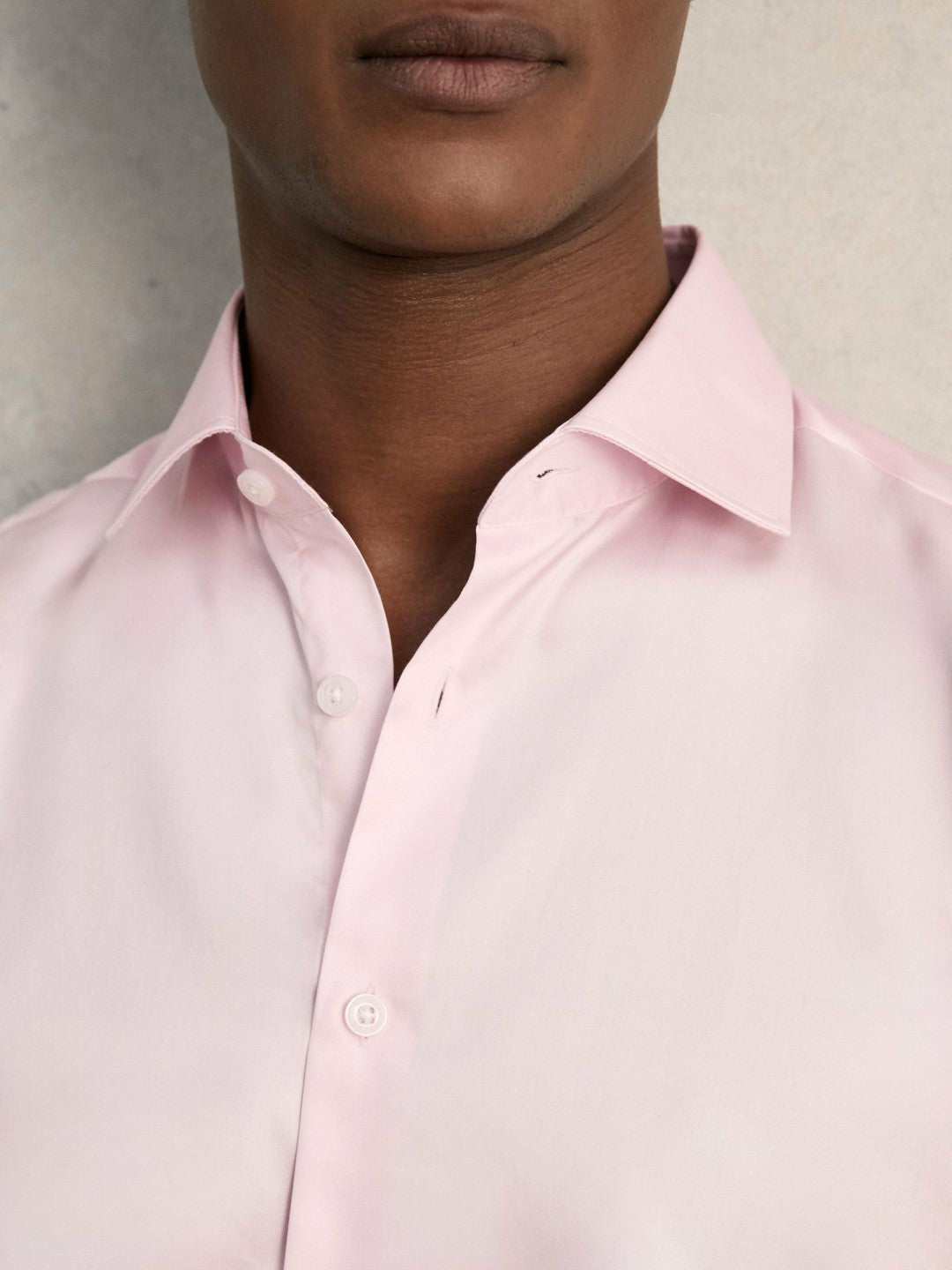Regular Fit Cotton Sateen Shirt Pink | Mens