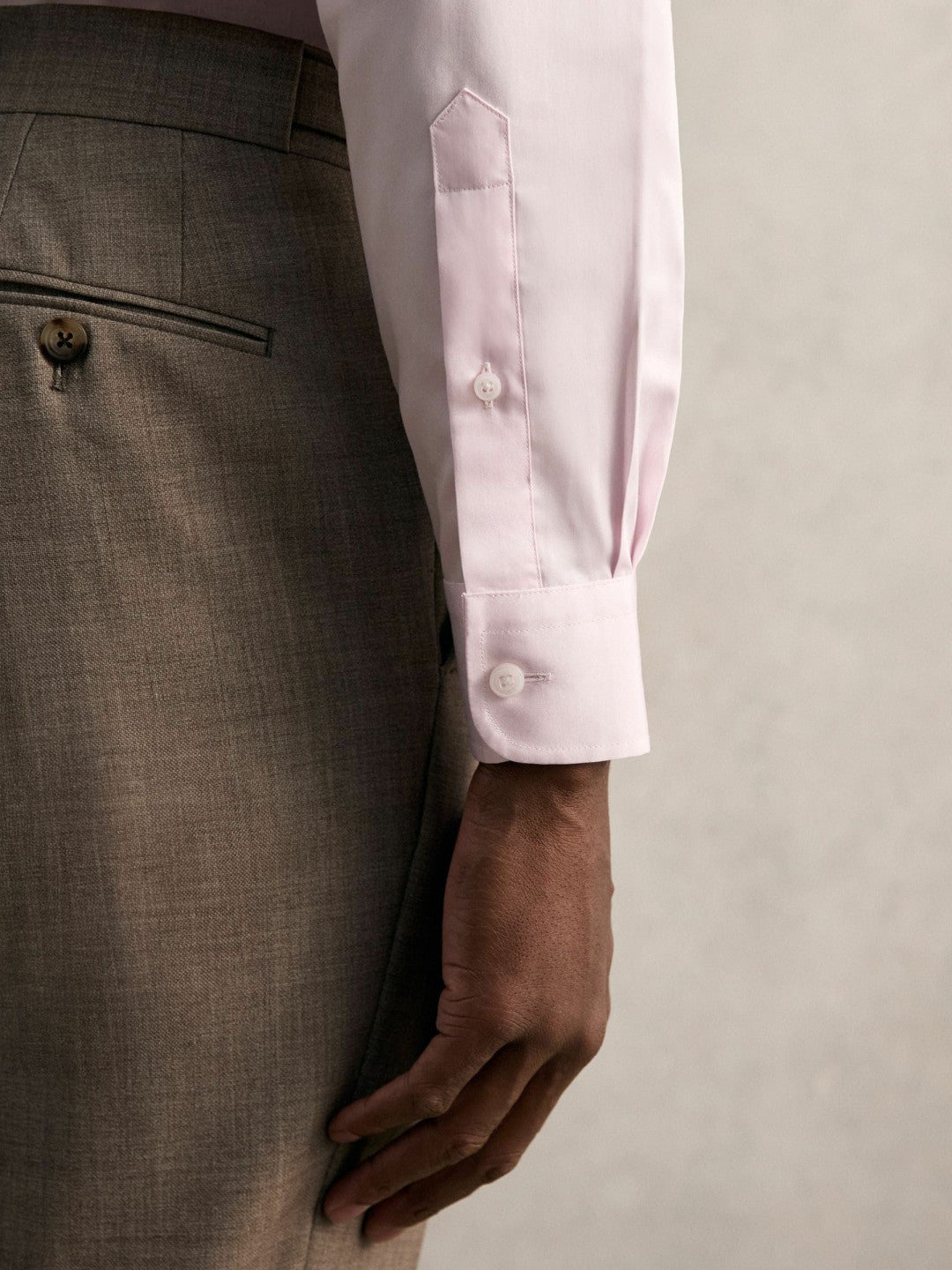 Regular Fit Cotton Sateen Shirt Pink | Mens