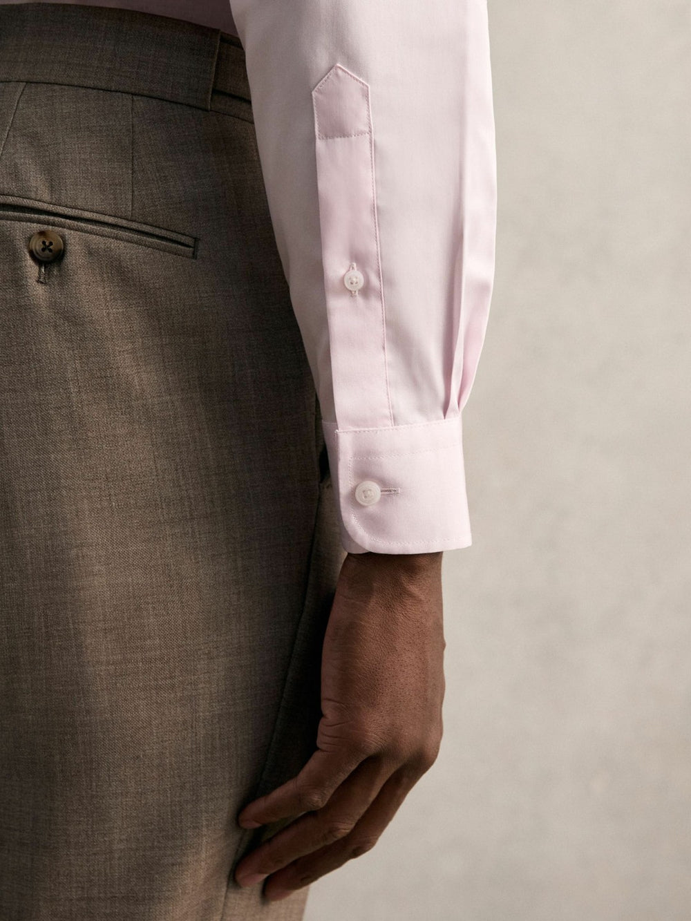 Regular Fit Cotton Sateen Shirt Pink | Mens
