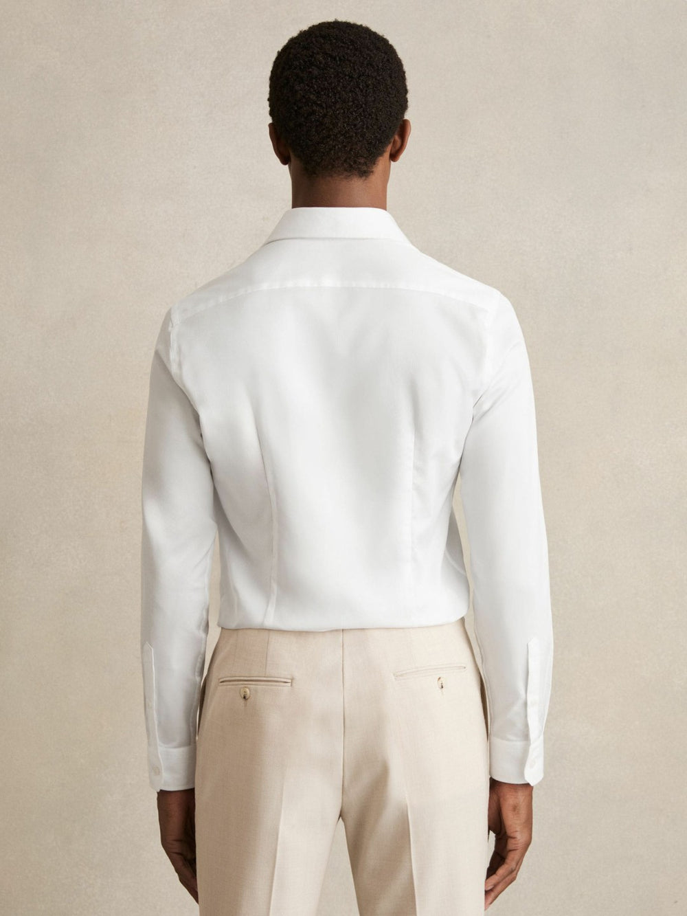 Slim Fit Cotton-Twill Two-Fold Shirt Slim-Fit White | Mens