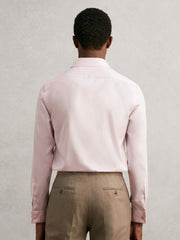 Regular Fit Slim-Fit Cotton-Sateen Shirt Pink | Mens