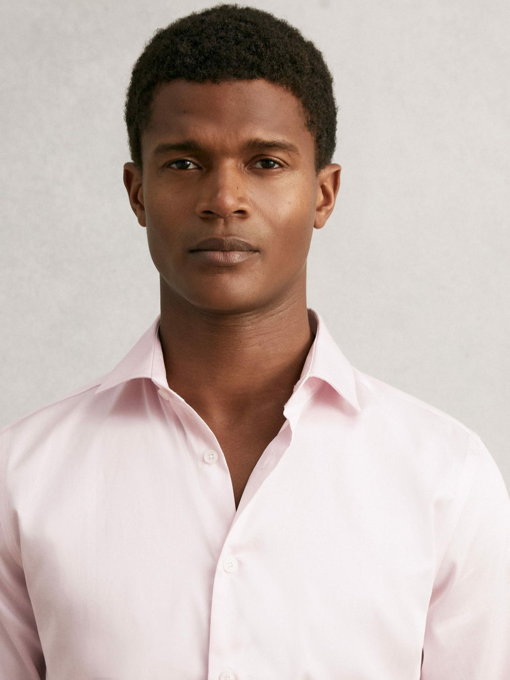 Regular Fit Slim-Fit Cotton-Sateen Shirt Pink | Mens