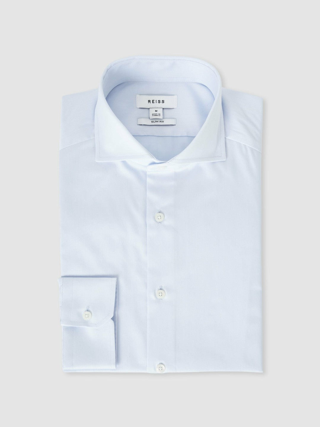 Slim Fit Cotton-Twill Two-Fold Shirt Slim-Fit Soft Blue | Mens