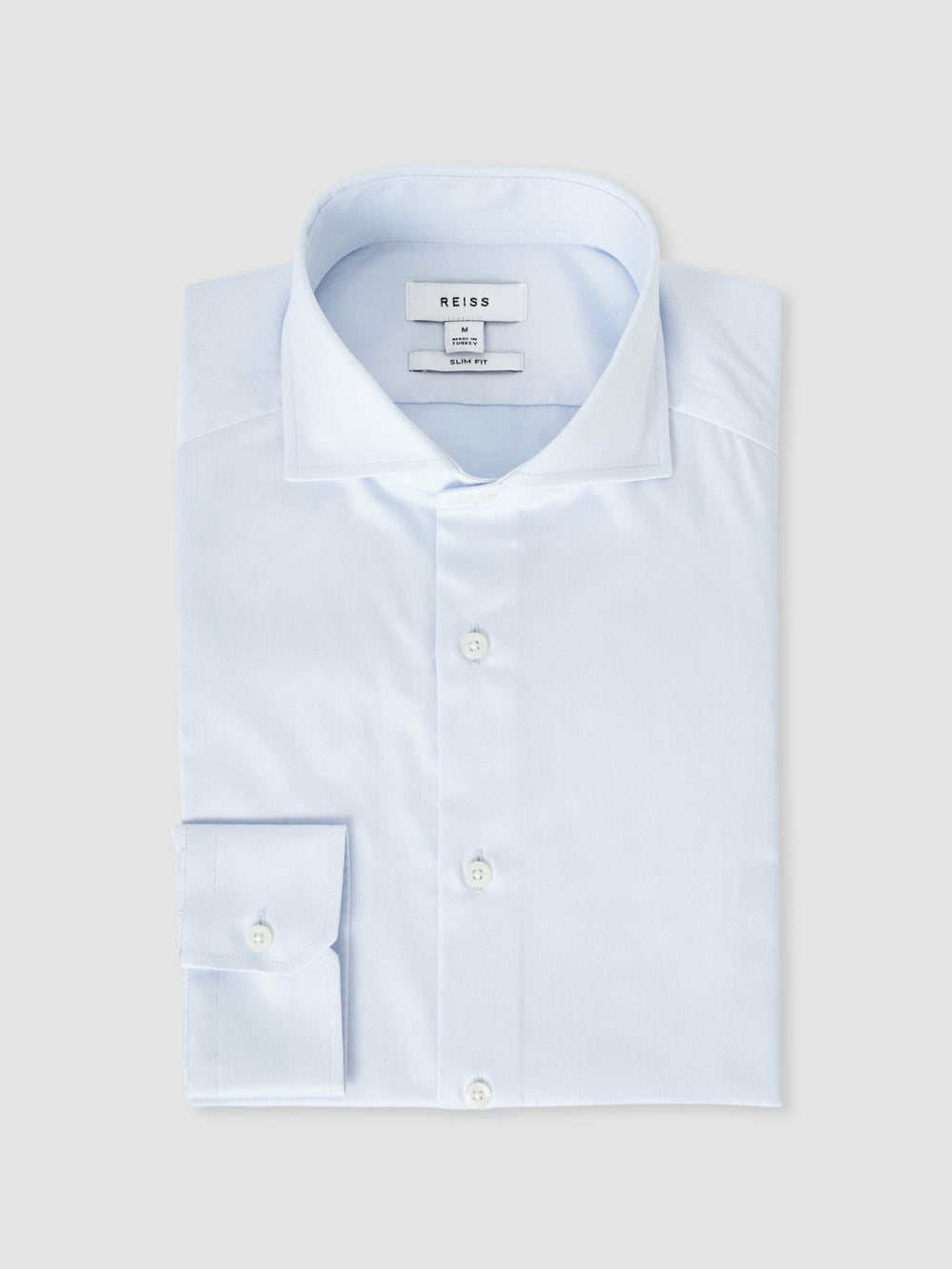 Slim Fit Cotton-Twill Two-Fold Shirt Slim-Fit Soft Blue | Mens