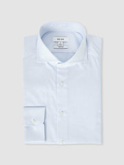 Slim Fit Cotton-Twill Two-Fold Shirt Slim-Fit Soft Blue | Mens