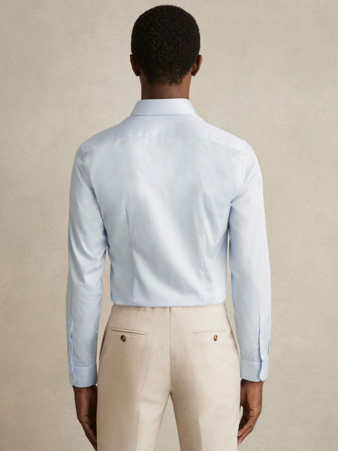 Slim Fit Cotton-Twill Two-Fold Shirt Slim-Fit Soft Blue | Mens