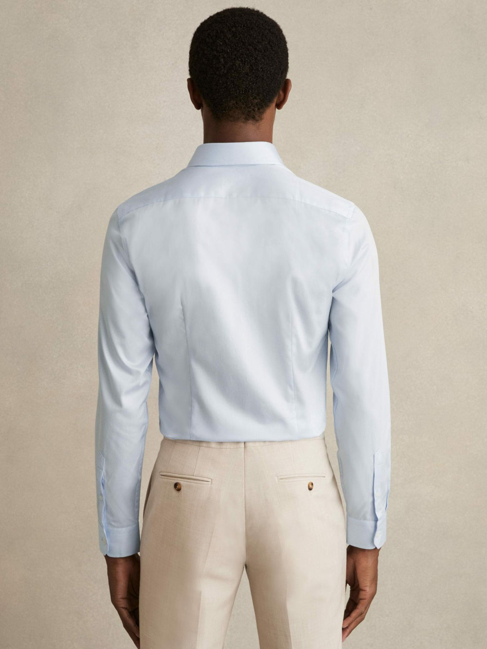 Slim Fit Cotton-Twill Two-Fold Shirt Slim-Fit Soft Blue | Mens