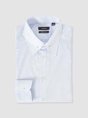 Slim Fit Cotton Pin Collar Shirt Soft Blue | Mens