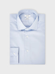 Regular Fit Cotton Sateen Shirt Mid Blue | Mens