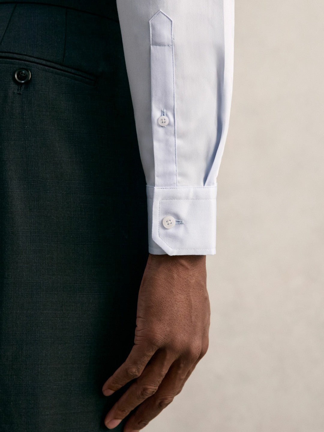 Regular Fit Cotton Sateen Shirt Mid Blue | Mens