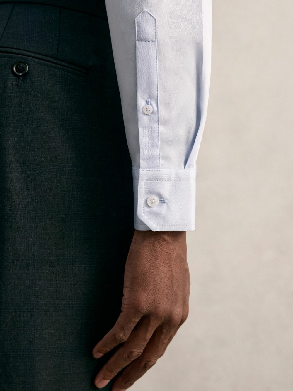 Regular Fit Cotton Sateen Shirt Mid Blue | Mens