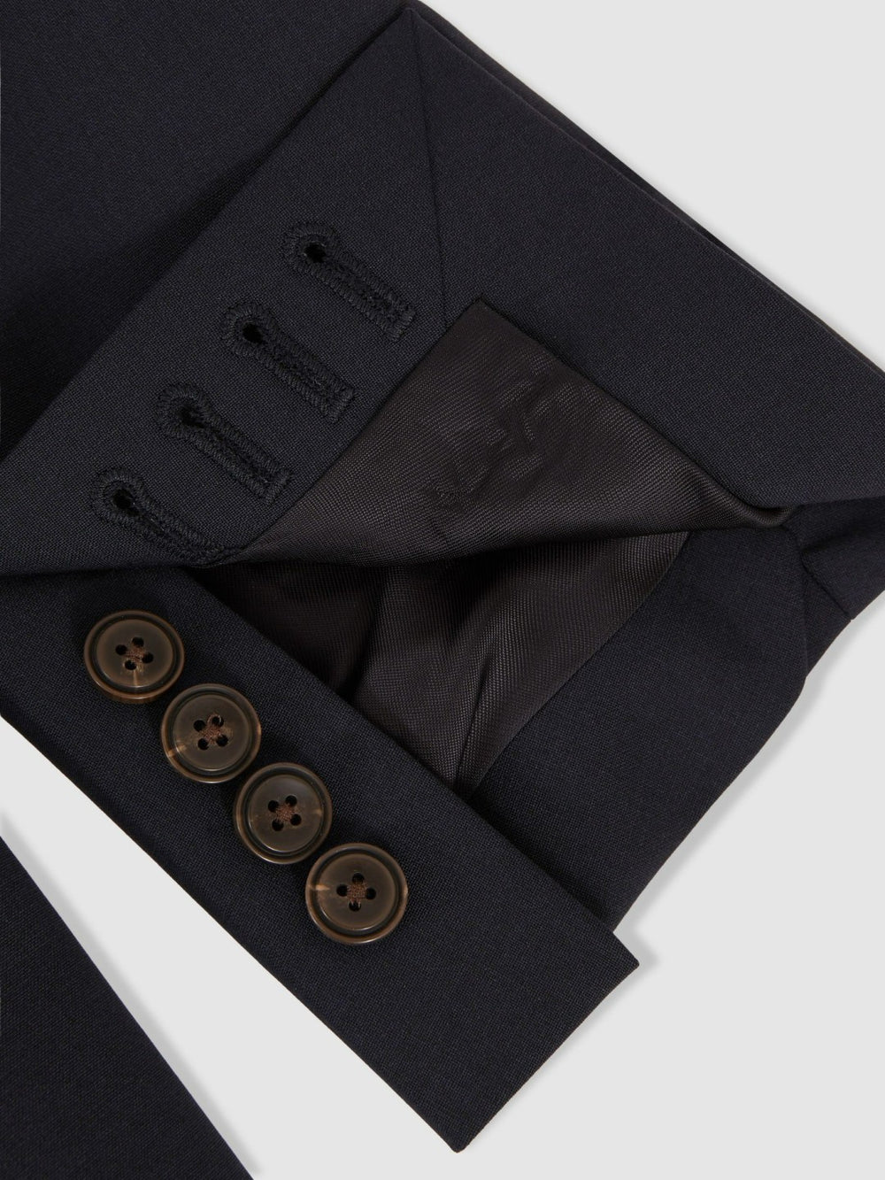 Wool-Blend Single-Breasted Suit Blazer Slim-Fit Navy | Mens