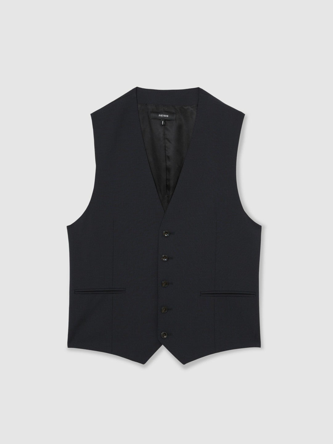 Wool-Blend Slim-Fit Waistcoat Navy | Mens