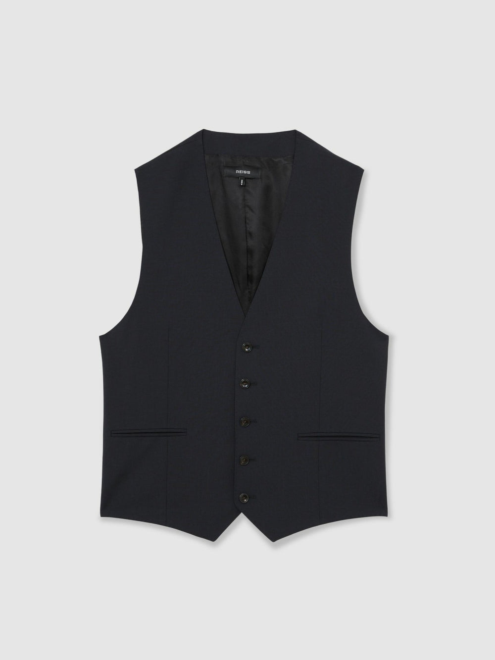 Wool-Blend Slim-Fit Waistcoat Navy | Mens
