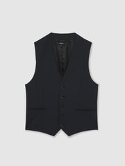 Wool-Blend Slim-Fit Waistcoat Navy | Mens