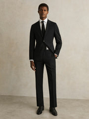 Slim-Fit Wool-Blend Suit Trousers Black | Mens