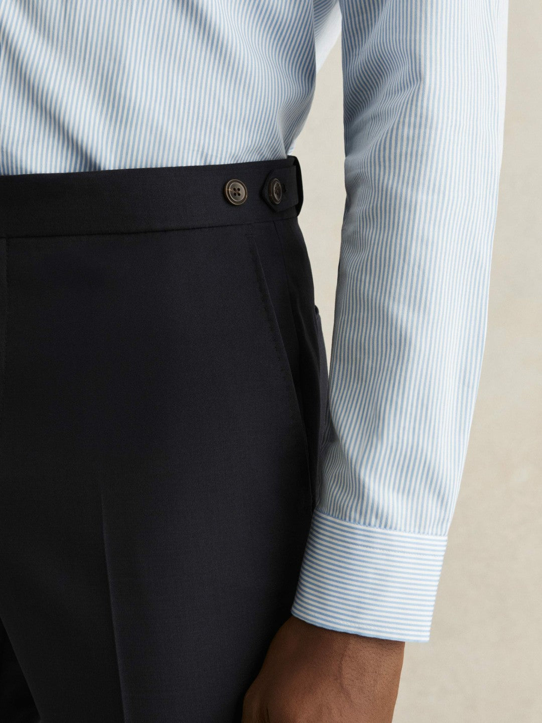 Slim-Fit Wool-Blend Suit Trousers Navy | Mens