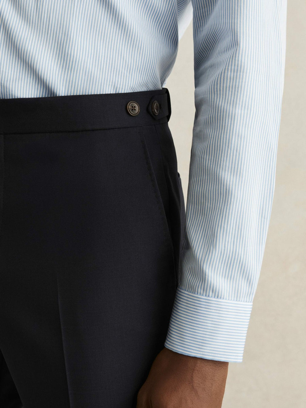 Slim-Fit Wool-Blend Suit Trousers Navy | Mens