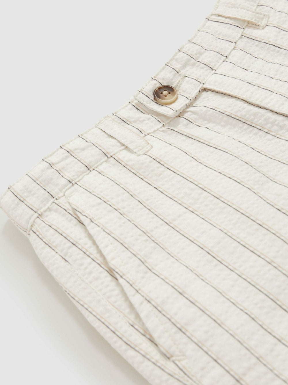 13-14 yrs Cotton Pinstripe Trousers Regular-Fit Off White/Taupe Brown | Children