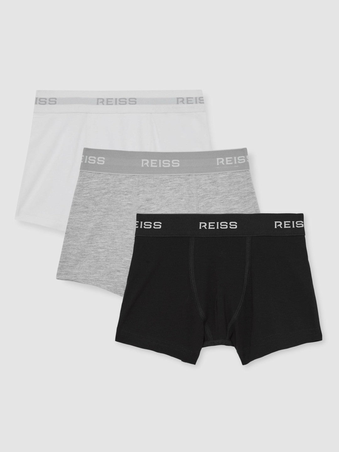 Stretch-Cotton Logo-Waistband Boxer Shorts 3 Pack White/Grey/Black | Children