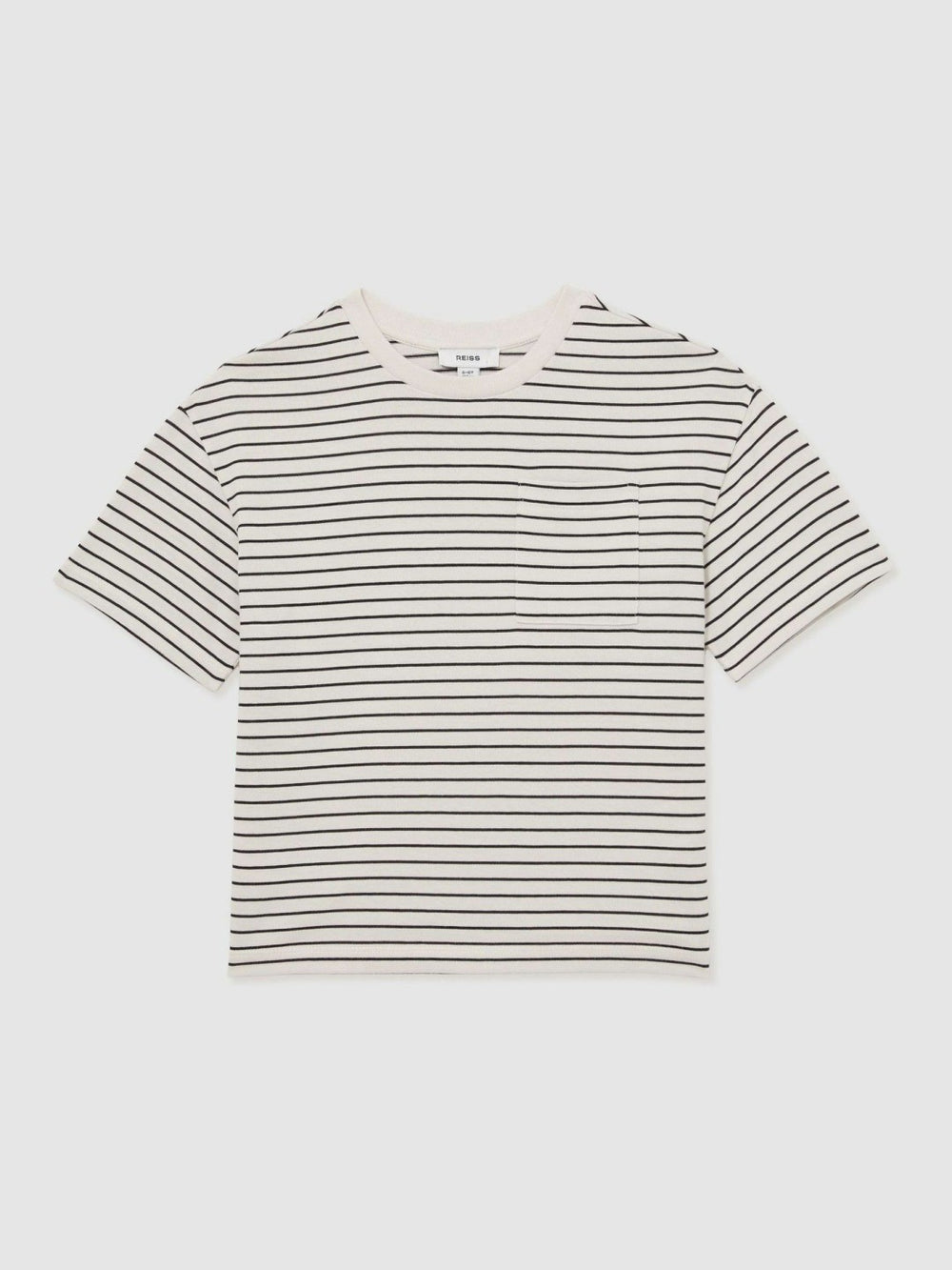 9-13 yrs Cotton-Blend Stripe T-Shirt White/Navy | Children