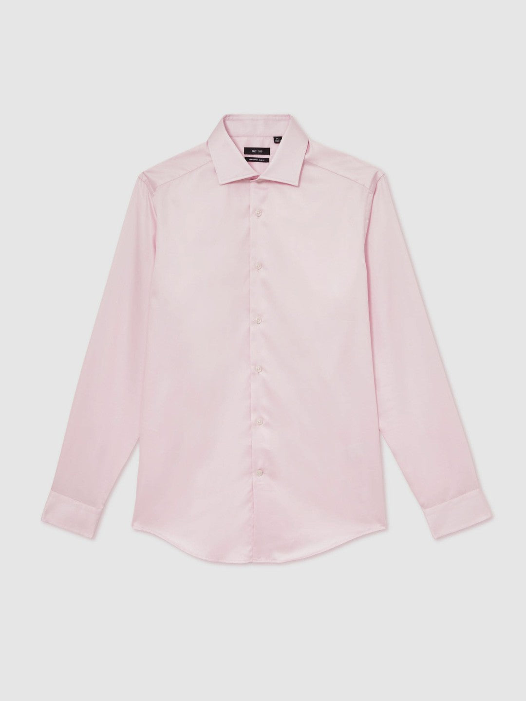 Slim Fit Cotton Sateen Shirt Pink | Mens