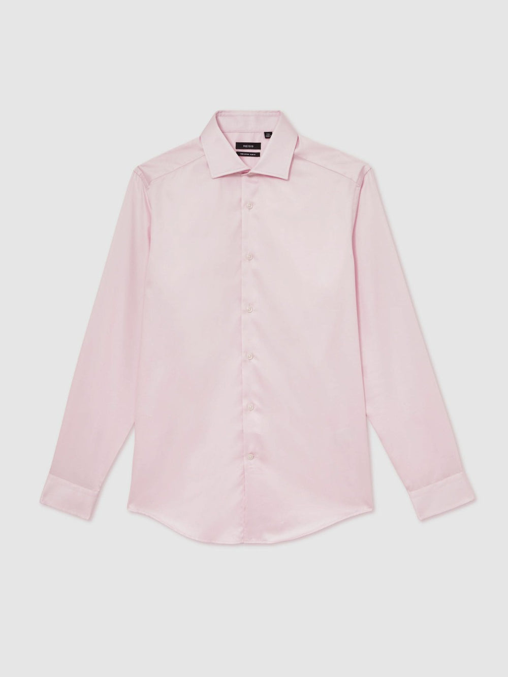 Slim Fit Cotton Sateen Shirt Pink | Mens