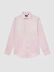 Slim Fit Cotton Sateen Shirt Pink | Mens