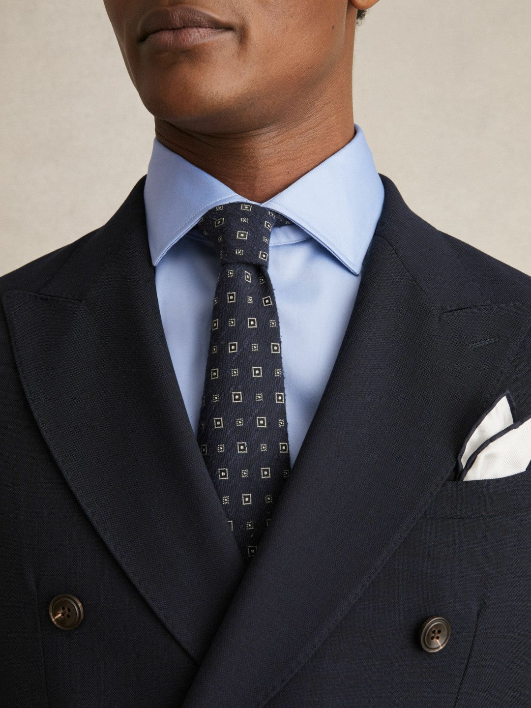 Slim Fit Cotton Sateen Shirt Mid Blue | Mens