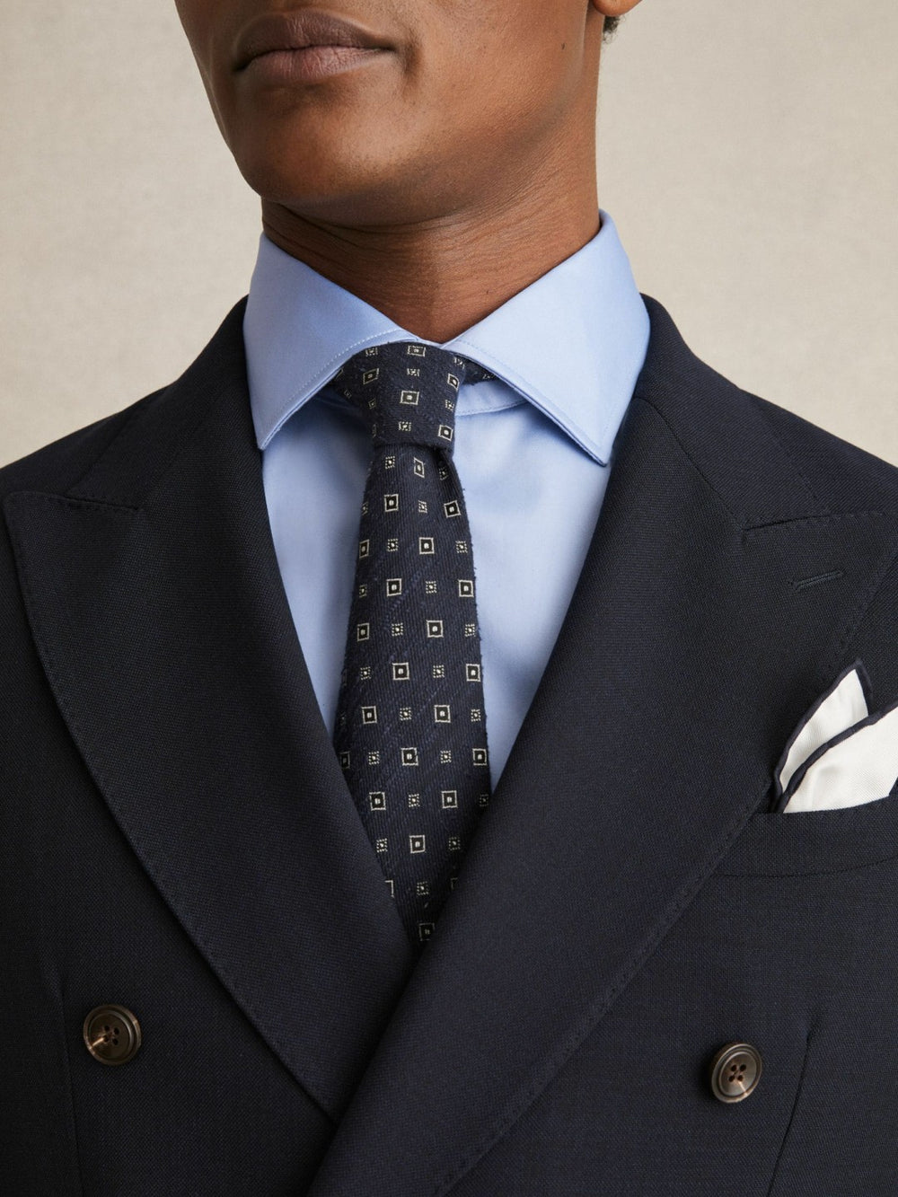 Slim Fit Cotton Sateen Shirt Mid Blue | Mens