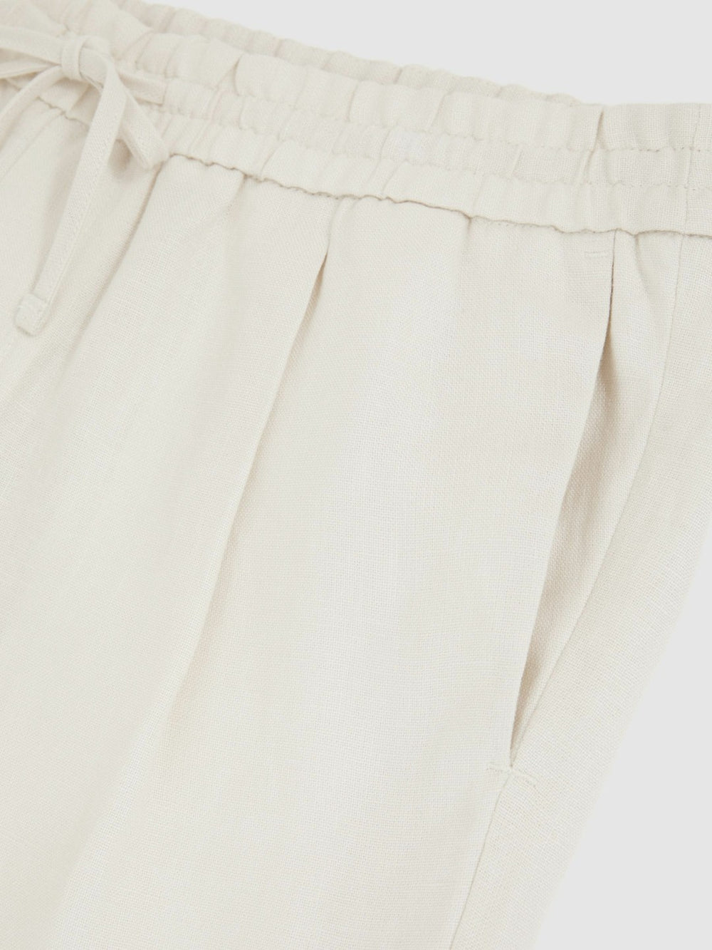 Linen Drawstring Shorts Stone | Mens