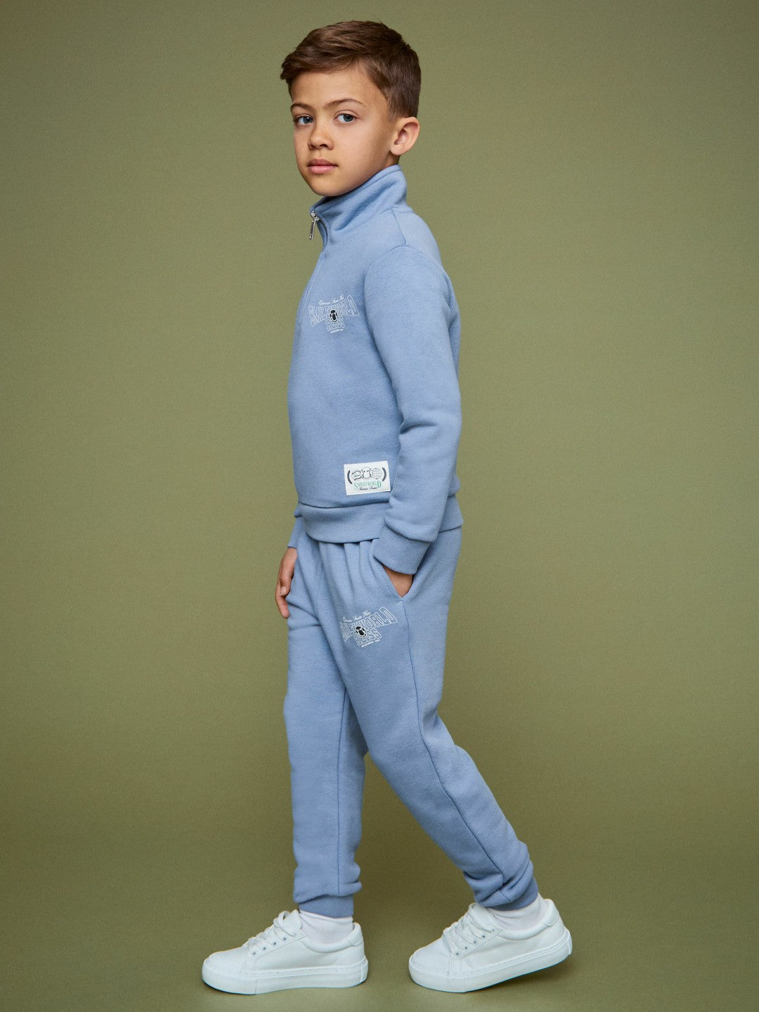 13-14 yrs SmileyWorld Cuffed Joggers Unisex Fit Blue | Children