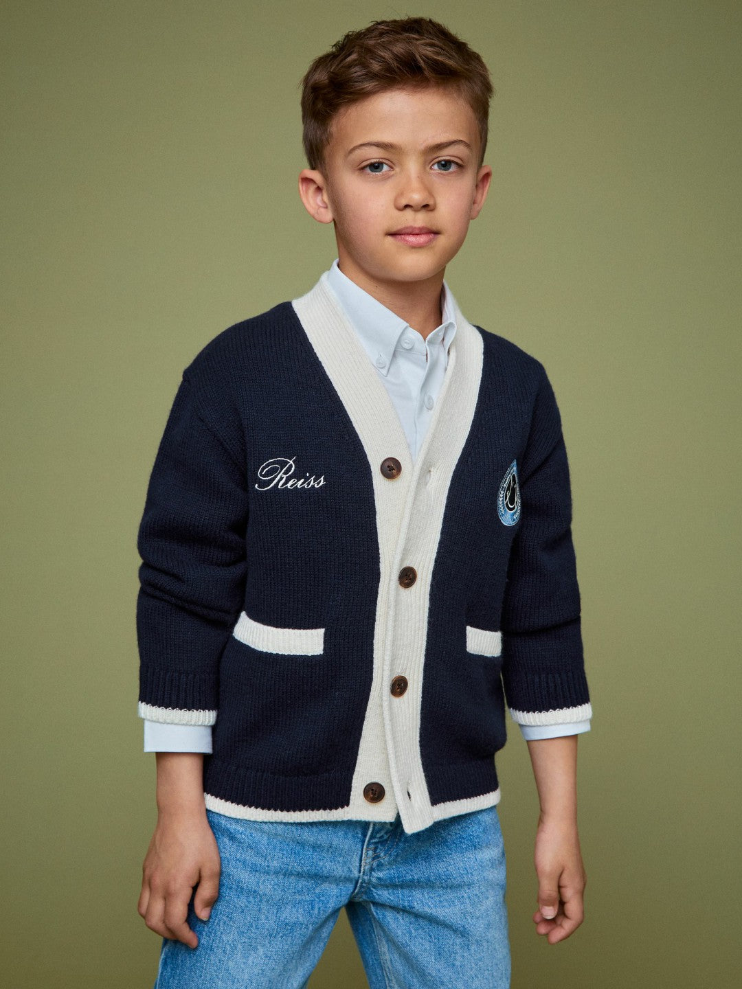 3-9 yrs SmileyWorld Logo Cardigan Unisex Fit Off White | Children