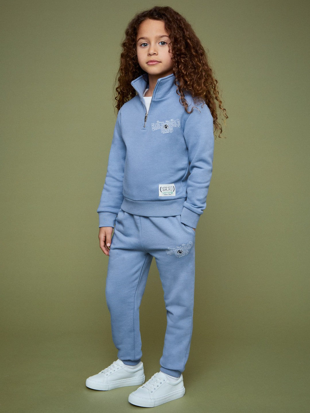 9-13 yrs SmileyWorld Cuffed Joggers Unisex Fit Blue | Children