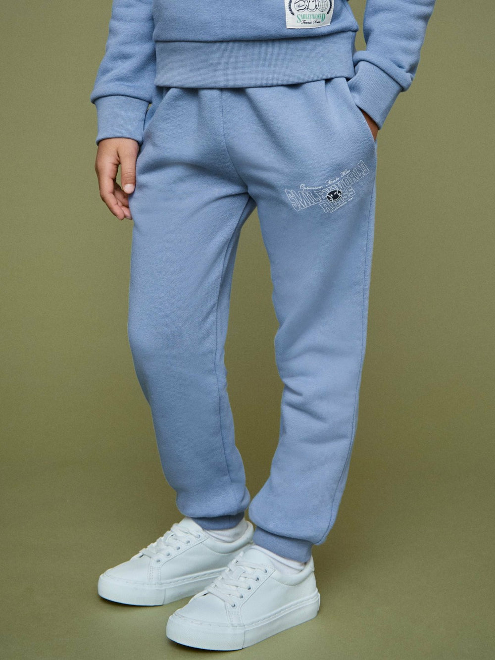 9-13 yrs SmileyWorld Cuffed Joggers Unisex Fit Blue | Children