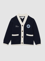 9-12 yrs SmileyWorld Logo Cardigan Unisex Fit Off White | Children