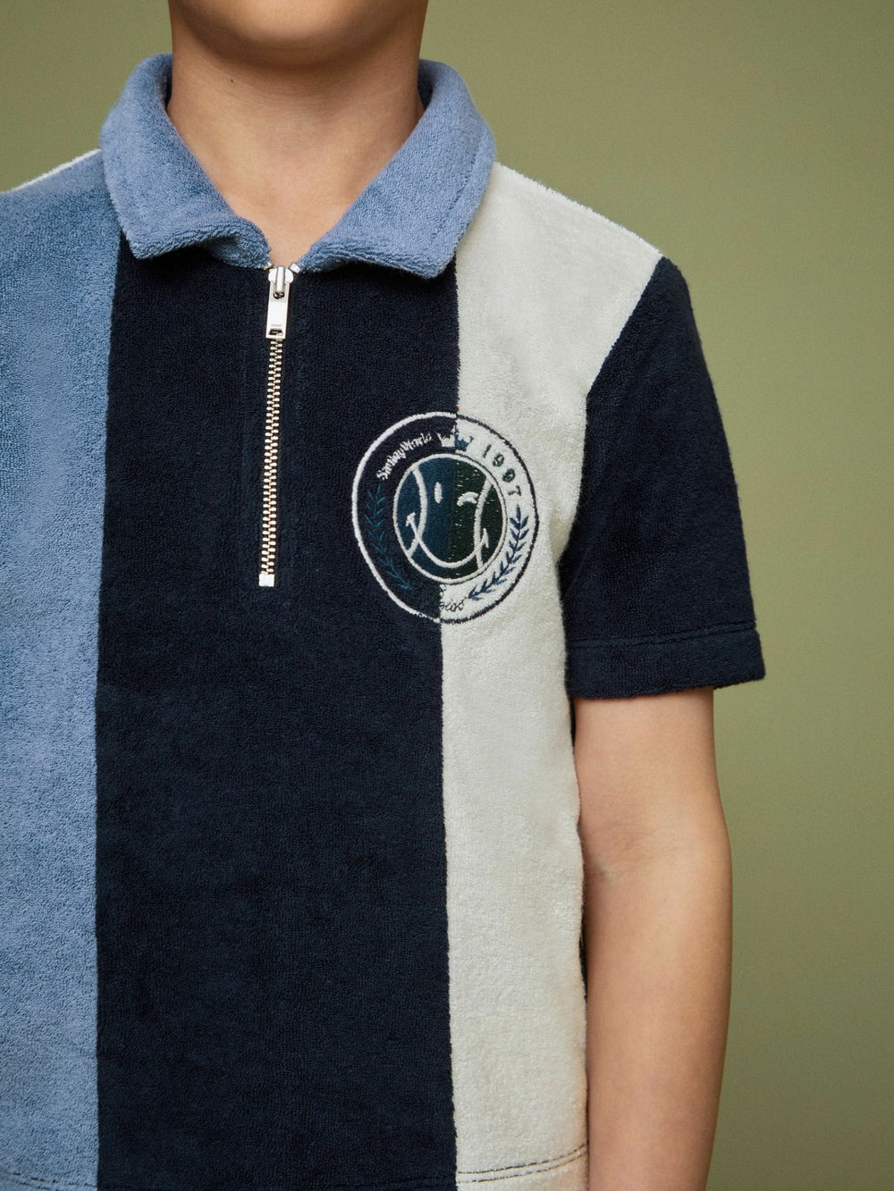 3-9 yrs SmileyWorld Towel Polo Shirt Blue | Children
