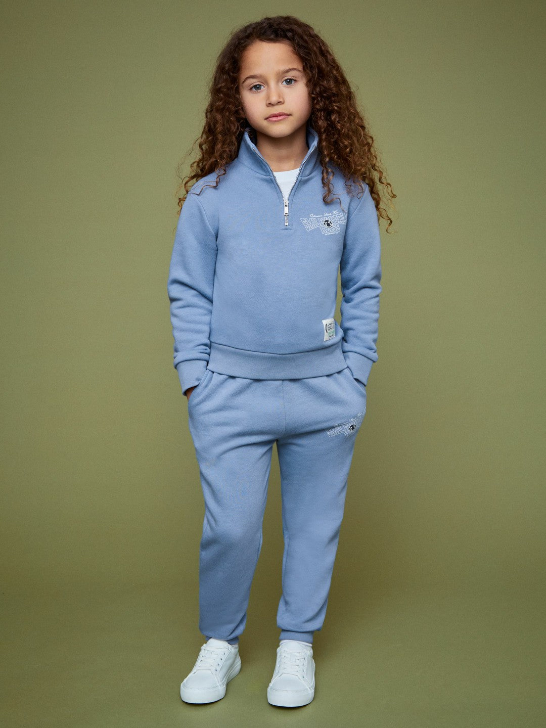 9-13 yrs SmileyWorld Half-Zip Sweatshirt Unisex Fit Blue | Children