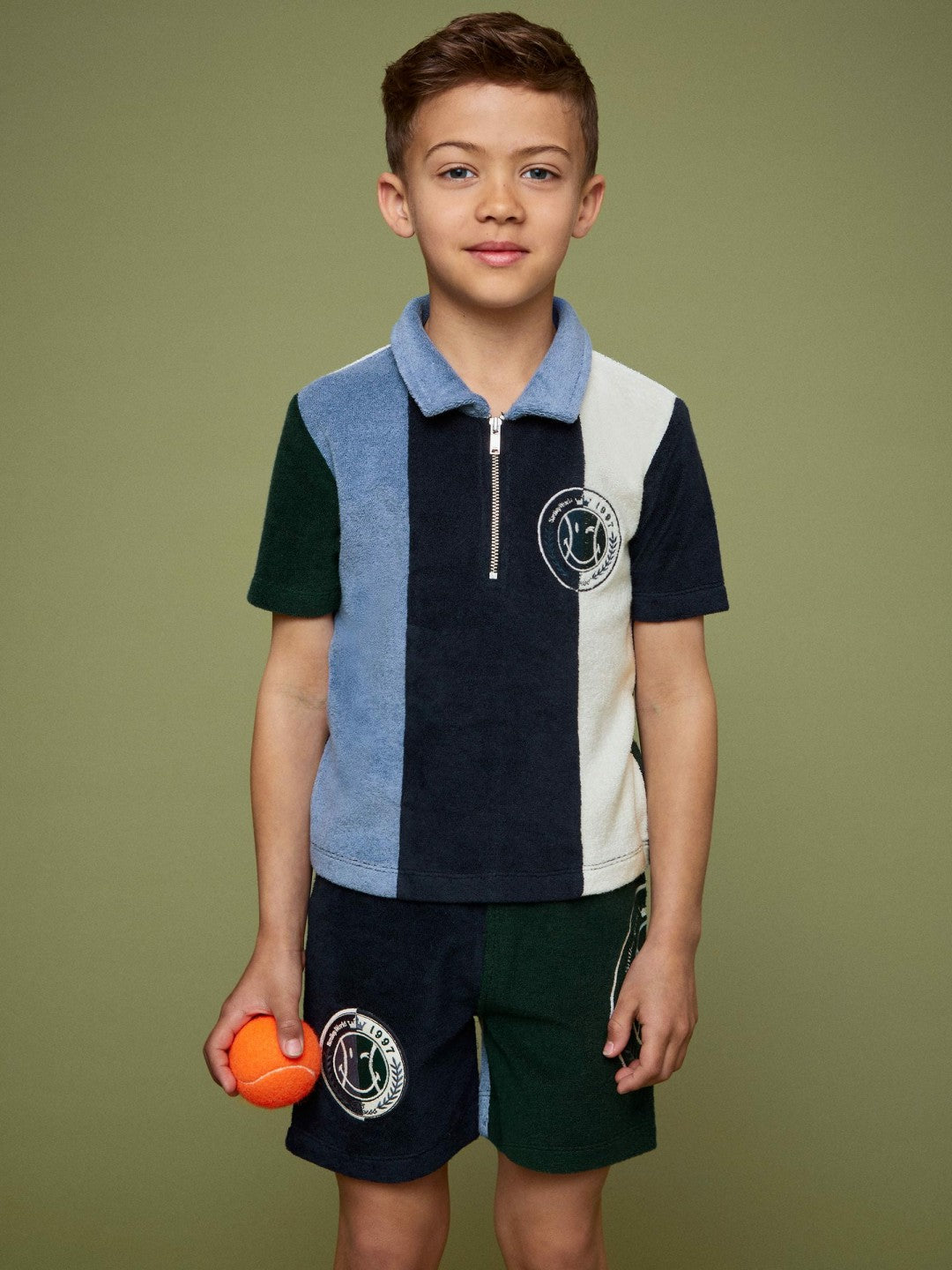13-14 yrs SmileyWorld Towel Polo Shirt Blue | Children