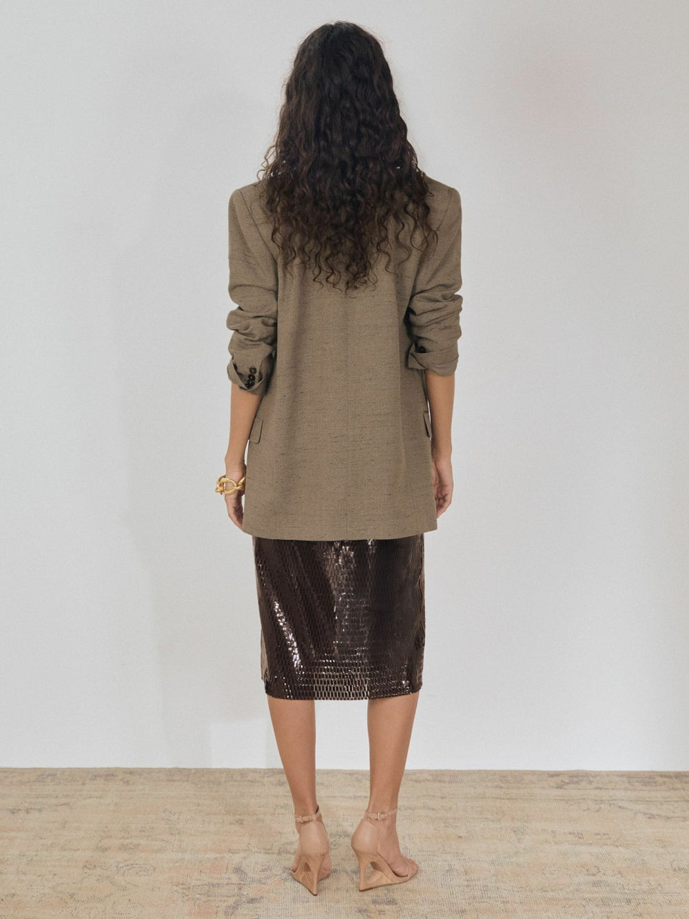 Atelier Laser-Cut Pencil Skirt Chocolate | Womens