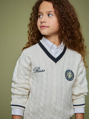 9-13 yrs SmileyWorld Cable-Knit Jumper Unisex Fit Off White | Children