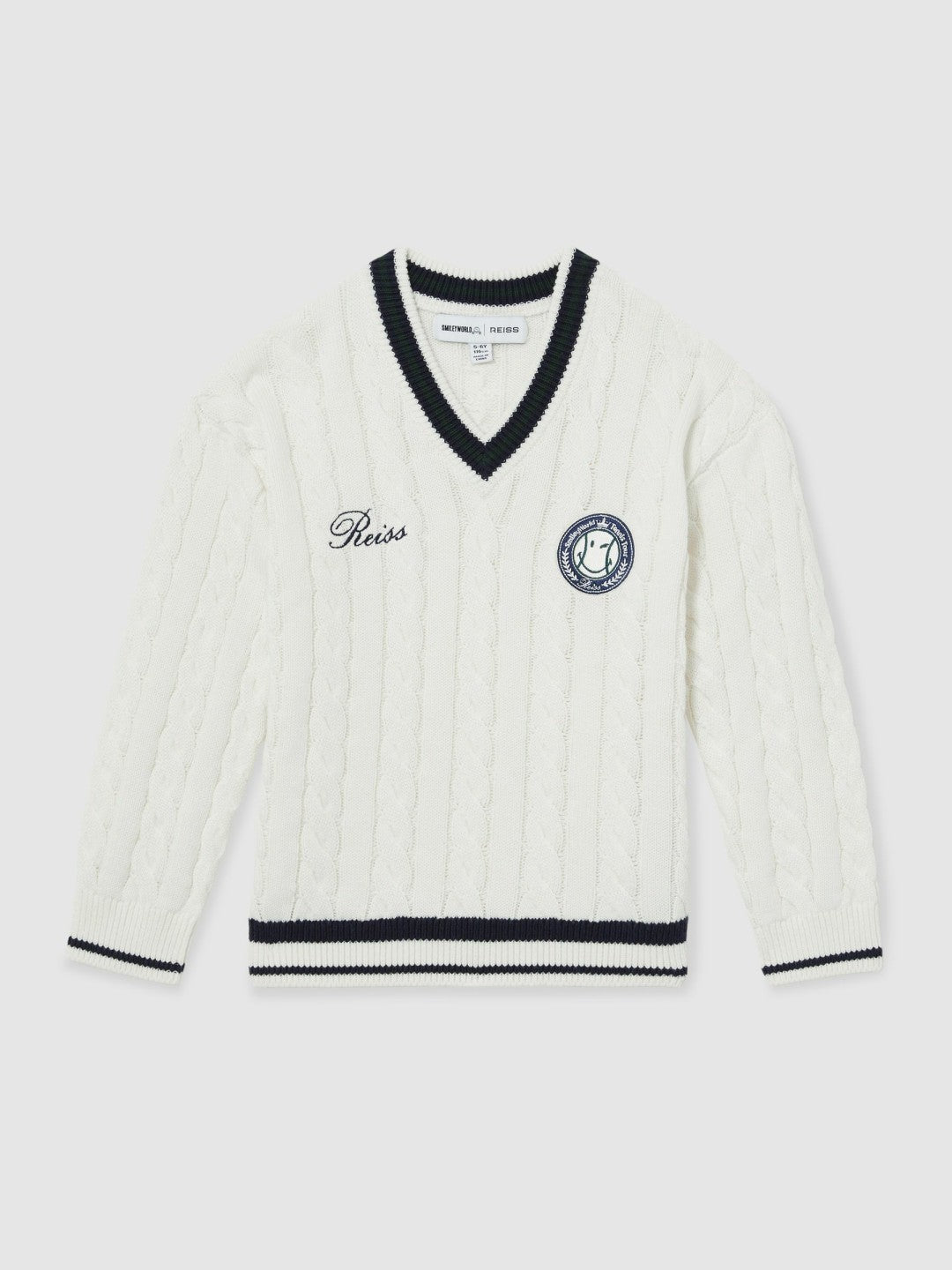 9-13 yrs SmileyWorld Cable-Knit Jumper Unisex Fit Off White | Children